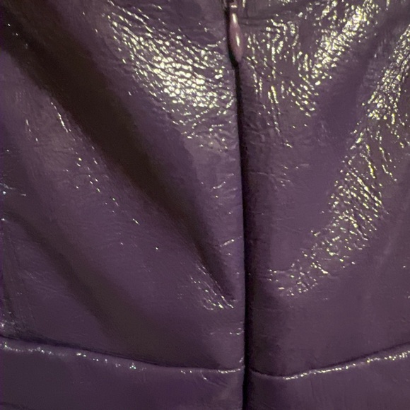 Vibrant M.I.U. Purple Faux Leather Strapless Jumpsuit NWT Size S Women's Casual - Picture 10 of 14